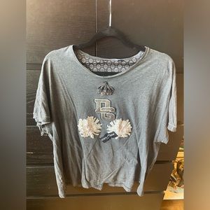 Dolce and Gabbana Short Sleeve Floral Appliqué Tee